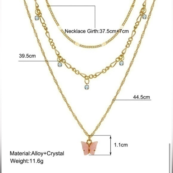 🆕 Multi Layered Butterfly Necklace - Picture 4 of 4